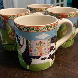 Jim Shore Barnyard collection, set of 4 mugs